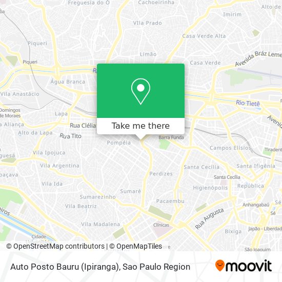 Mapa Auto Posto Bauru (Ipiranga)