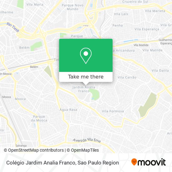 Mapa Colégio Jardim Analia Franco