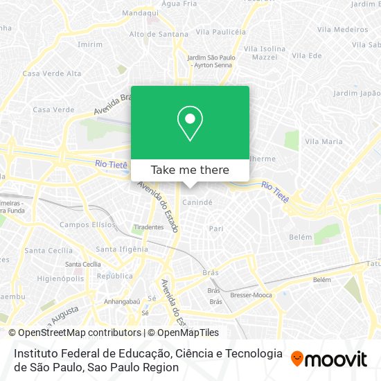 Mapa Instituto Federal de Educação, Ciência e Tecnologia de São Paulo