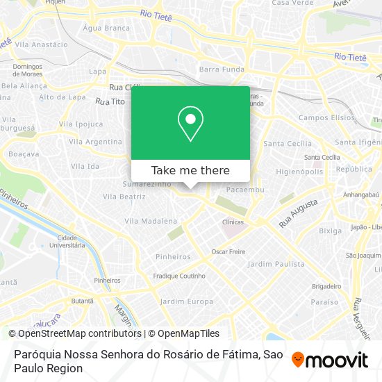 Mapa Paróquia Nossa Senhora do Rosário de Fátima