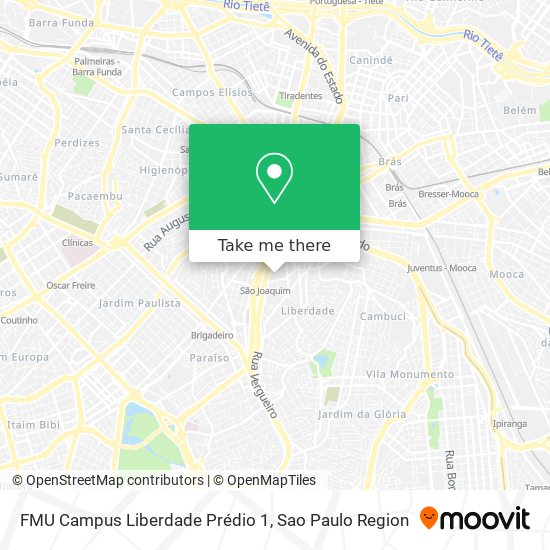 Mapa FMU Campus Liberdade Prédio 1