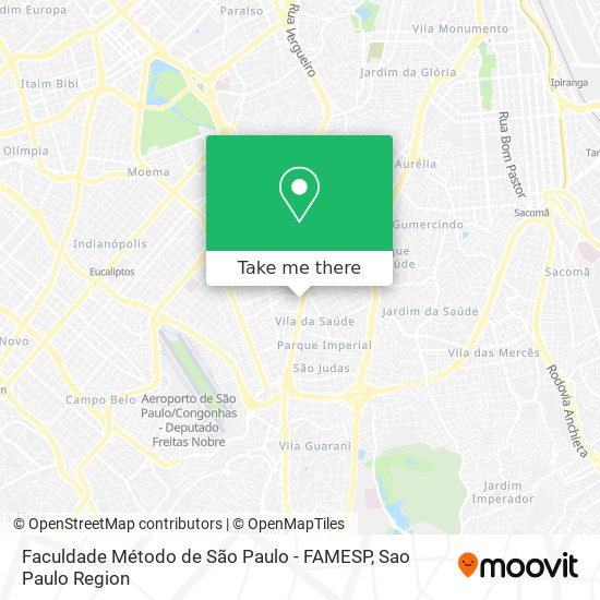 Mapa Faculdade Método de São Paulo - FAMESP