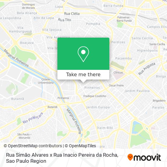 Mapa Rua Simão Alvares x Rua Inacio Pereira da Rocha