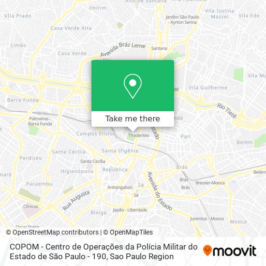 COPOM - Centro de Operações da Polícia Militar do Estado de São Paulo - 190 map