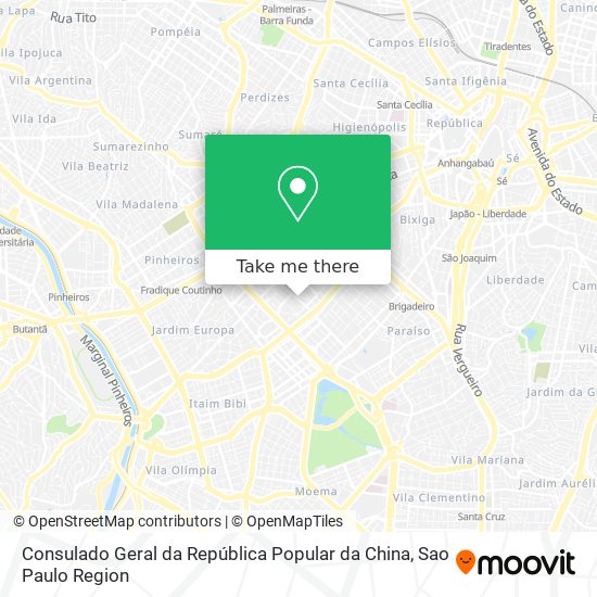 Consulado Geral da República Popular da China map
