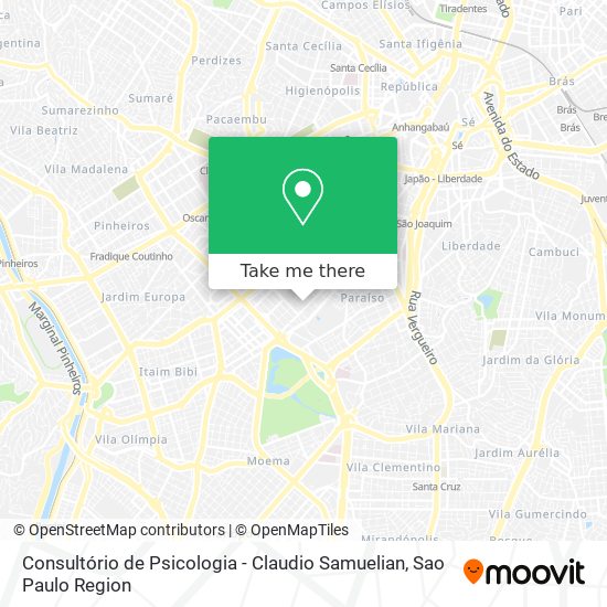Consultório de Psicologia - Claudio Samuelian map