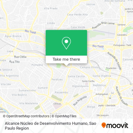 Alcance Núcleo de Desenvolvimento Humano map