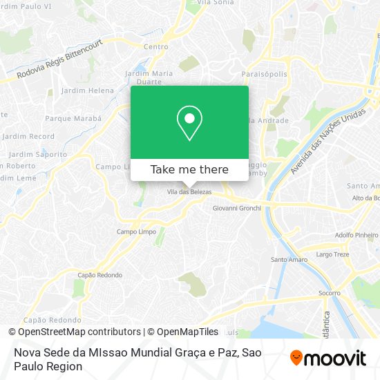 Nova Sede da MIssao Mundial Graça e Paz map