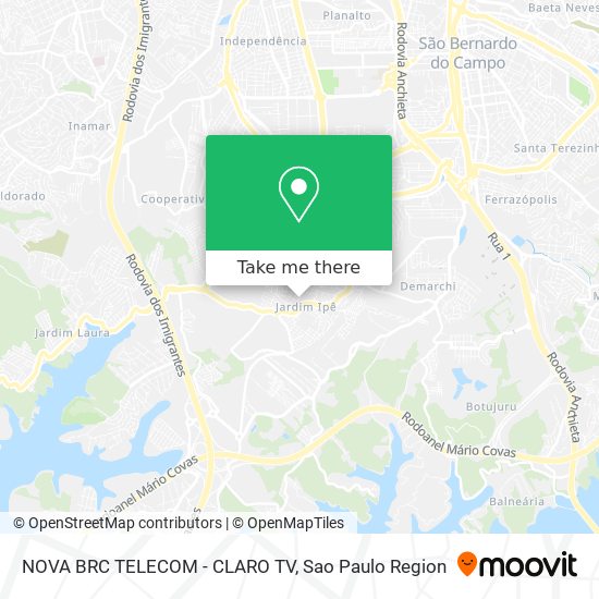 Mapa NOVA BRC TELECOM - CLARO TV