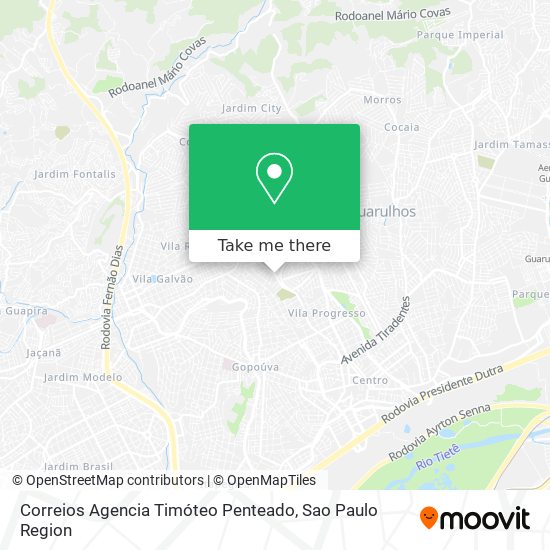 Correios Agencia Timóteo Penteado map