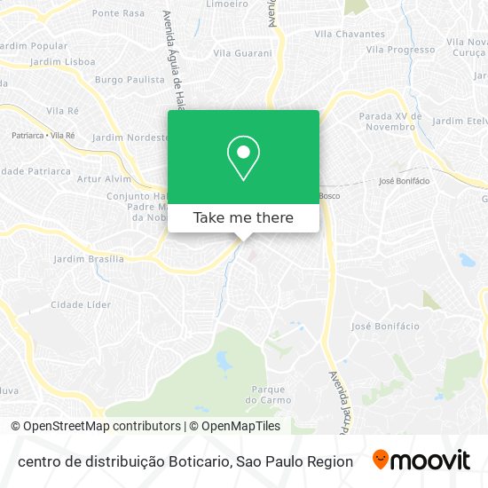 centro de distribuição Boticario map