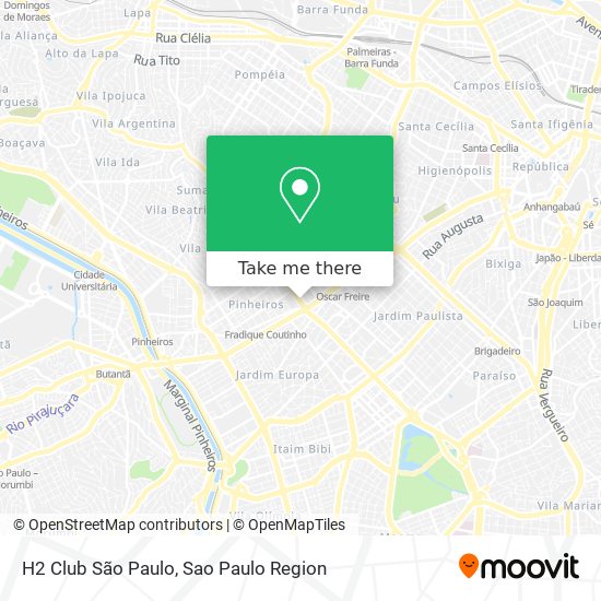 Mapa H2 Club São Paulo