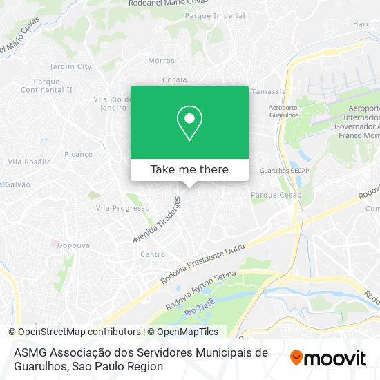 ASMG Associação dos Servidores Municipais de Guarulhos map