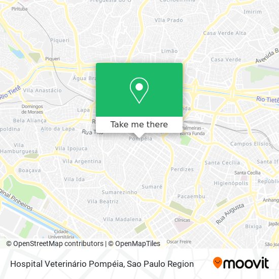 Mapa Hospital Veterinário Pompéia