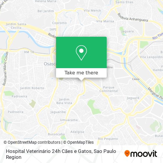 Hospital Veterinário 24h Cães e Gatos map