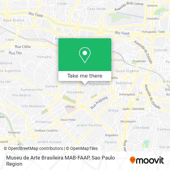Mapa Museu de Arte Brasileira MAB-FAAP
