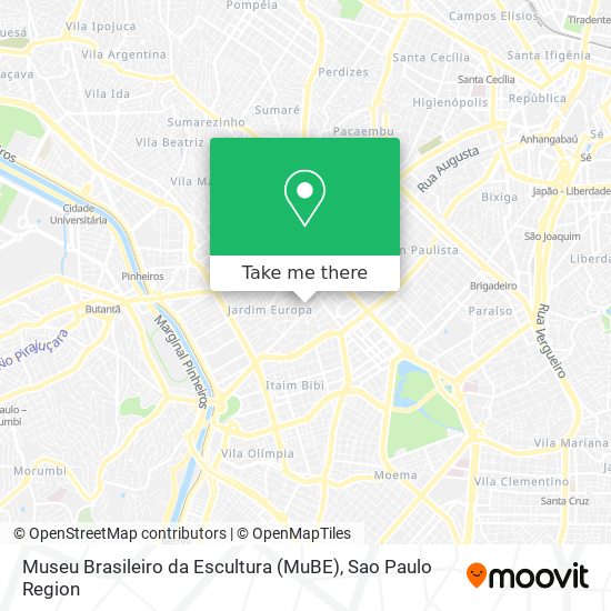 Mapa Museu Brasileiro da Escultura (MuBE)