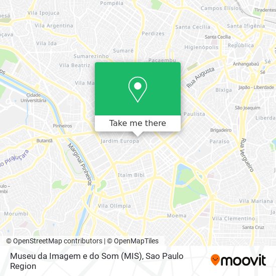 Mapa Museu da Imagem e do Som (MIS)