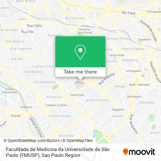 Faculdade de Medicina da Universidade de São Paulo (FMUSP) map