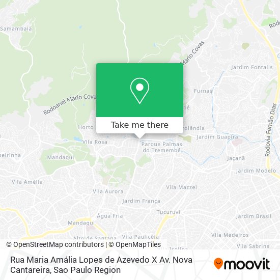 Mapa Rua Maria Amália Lopes de Azevedo X Av. Nova Cantareira