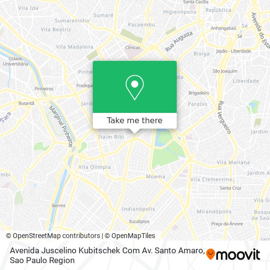 Mapa Avenida Juscelino Kubitschek Com Av. Santo Amaro