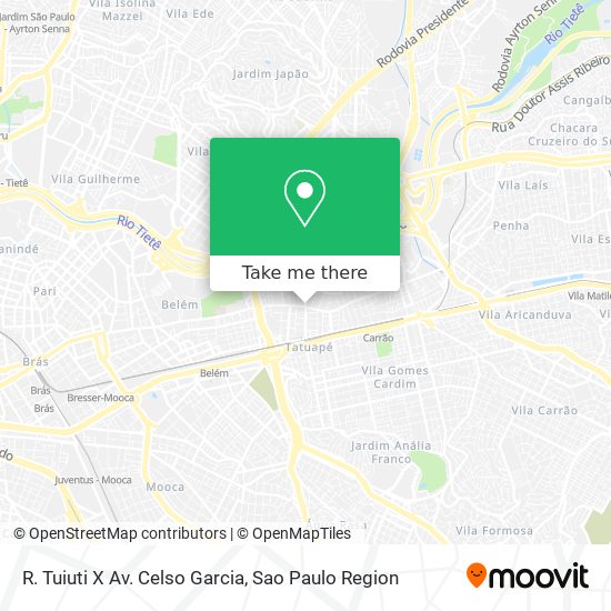 Mapa R. Tuiuti X Av. Celso Garcia