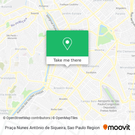 Mapa Praça Nunes Antônio de Siqueira