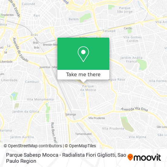Parque Sabesp Mooca - Radialista Fiori Gigliotti map