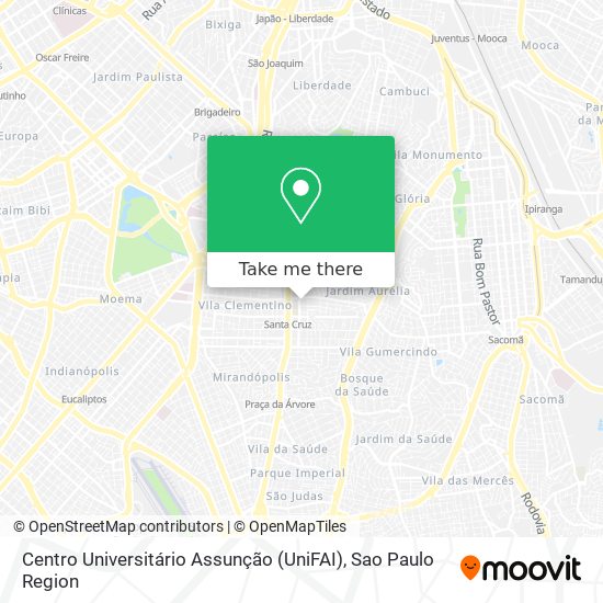 Mapa Centro Universitário Assunção (UniFAI)