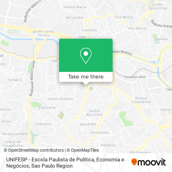 Mapa UNIFESP - Escola Paulista de Política, Economia e Negócios