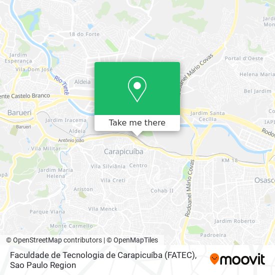 Mapa Faculdade de Tecnologia de Carapicuíba (FATEC)