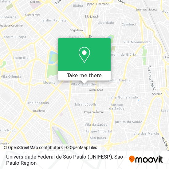 Mapa Universidade Federal de São Paulo (UNIFESP)