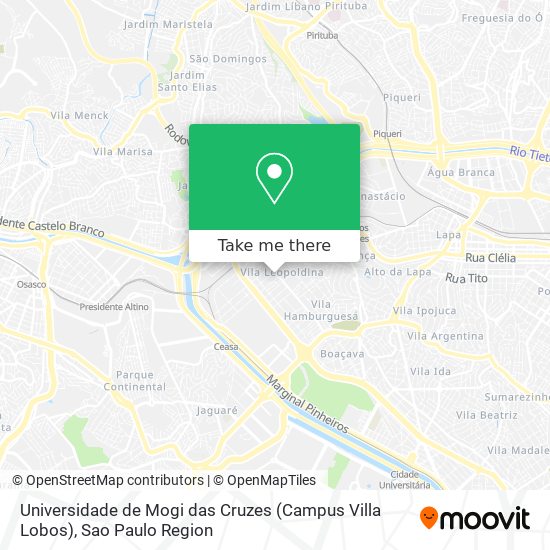 Mapa Universidade de Mogi das Cruzes (Campus Villa Lobos)