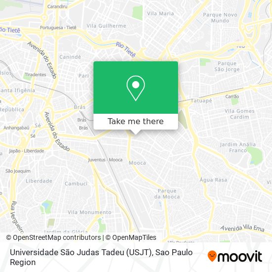 How to get to Universidade São Judas Tadeu (USJT) in Mooca by Bus, Metro or  Train?