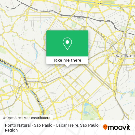 Mapa Ponto Natural - São Paulo - Oscar Freire