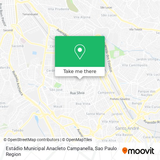 Mapa Estádio Municipal Anacleto Campanella