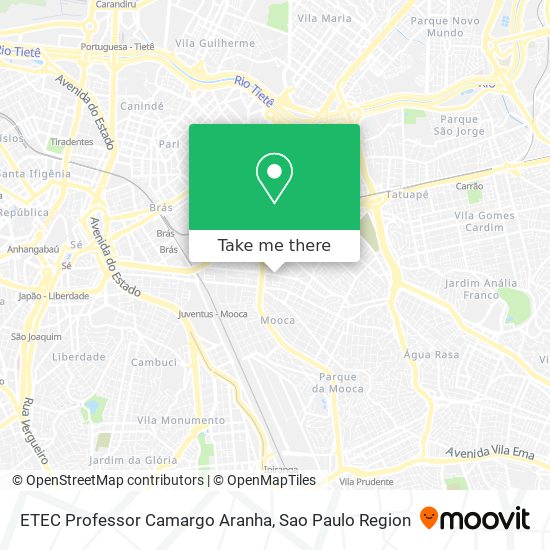 ETEC Professor Camargo Aranha map