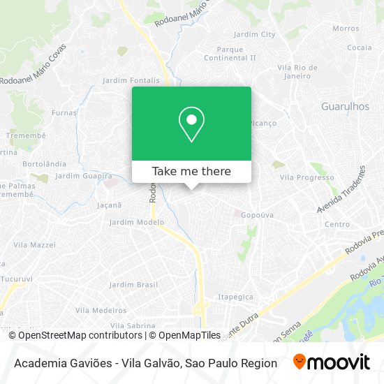 Mapa Academia Gaviões - Vila Galvão