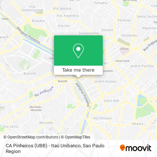 CA Pinheiros (UBB) - Itaú Unibanco map