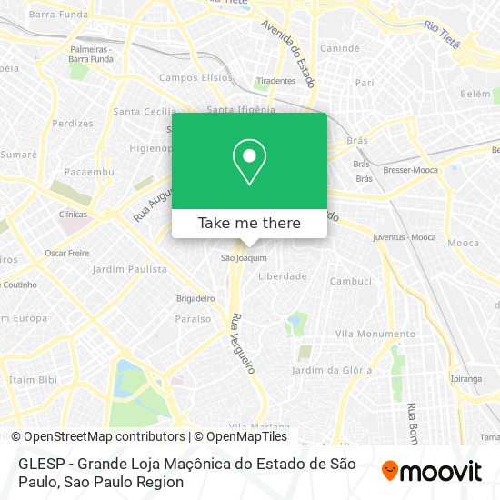 GLESP - Grande Loja Maçônica do Estado de São Paulo map