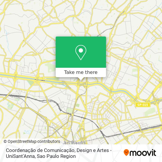 Mapa Coordenação de Comunicação, Design e Artes - UniSant'Anna