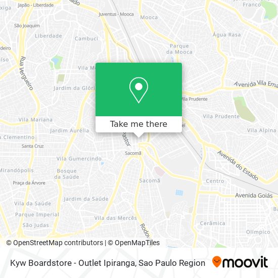 Mapa Kyw Boardstore - Outlet Ipiranga