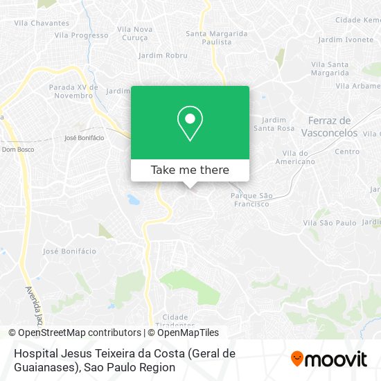 Hospital Jesus Teixeira da Costa (Geral de Guaianases) map