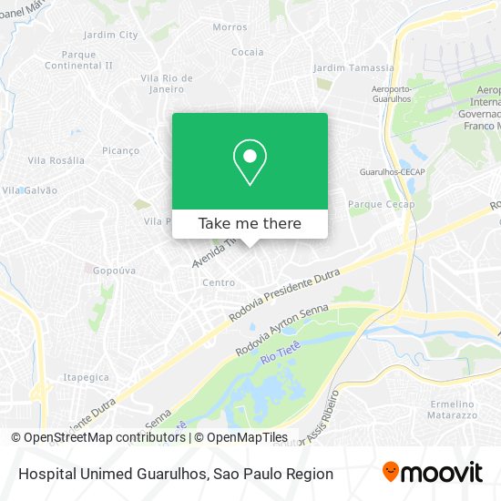 Hospital Unimed Guarulhos map