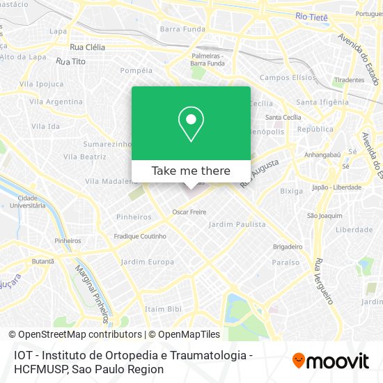 IOT - Instituto de Ortopedia e Traumatologia - HCFMUSP map