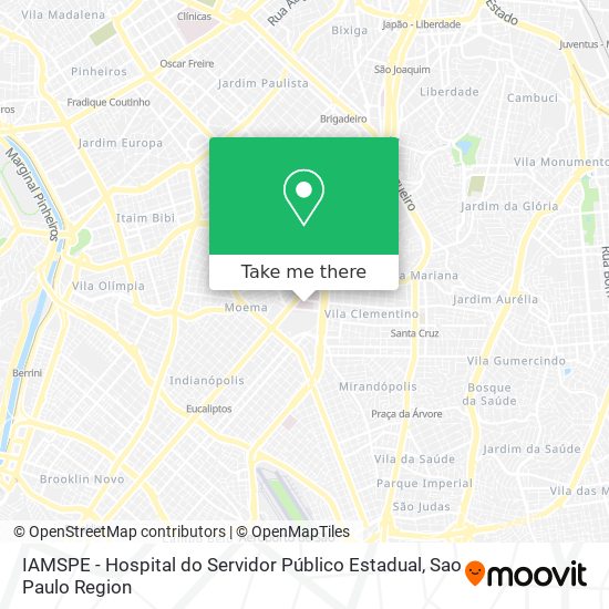 Mapa IAMSPE - Hospital do Servidor Público Estadual
