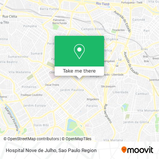 Hospital Nove de Julho map