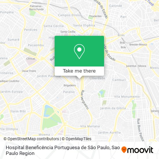 Hospital Beneficência Portuguesa de São Paulo map