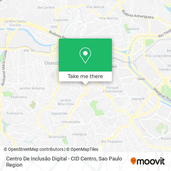 Mapa Centro De Inclusão Digital - CID Centro