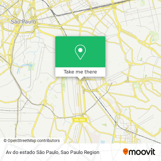 Mapa Av do estado São Paulo